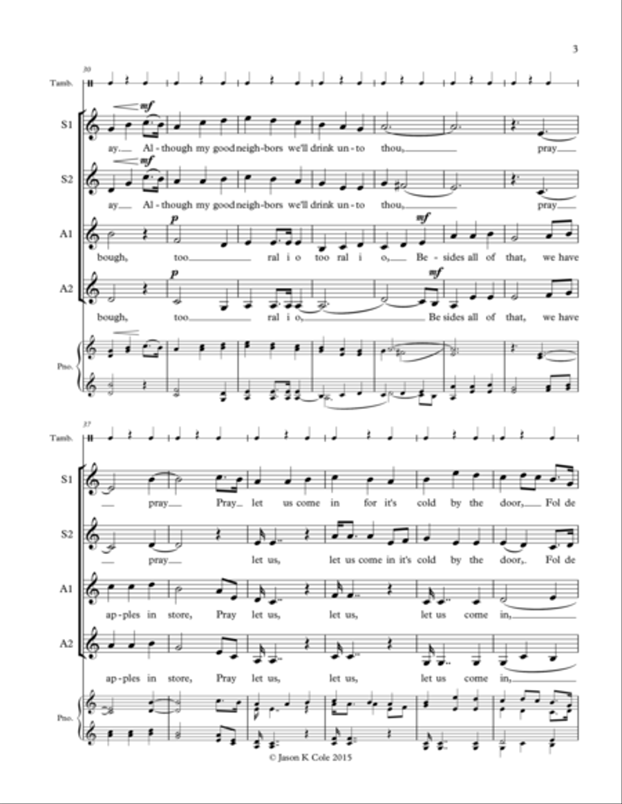 The Gloucestershire (Gower) Wassail SSAA scores gallery preview page 3