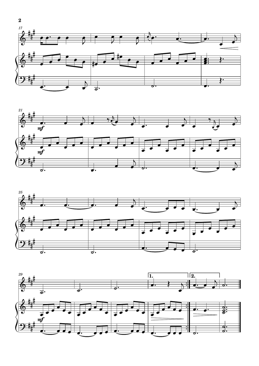 Hallelujah Violin Solo scores gallery preview page 2
