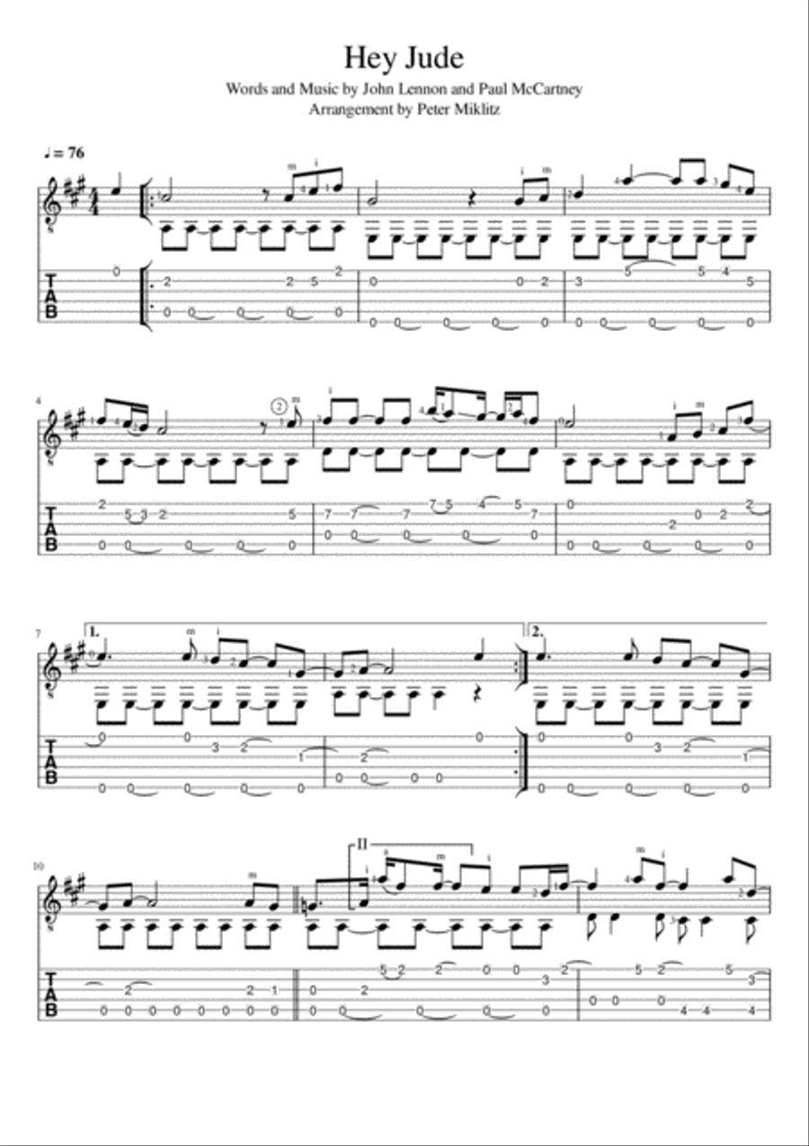 Hey Jude Hey Jude Guitar Solo scores gallery preview page 1
