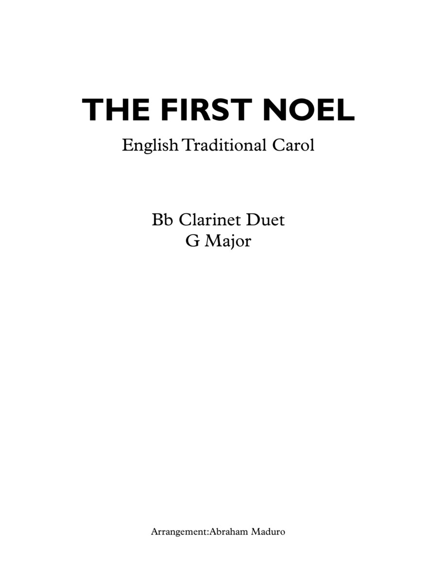 The First Noel Clarinet Duet scores gallery preview page 1