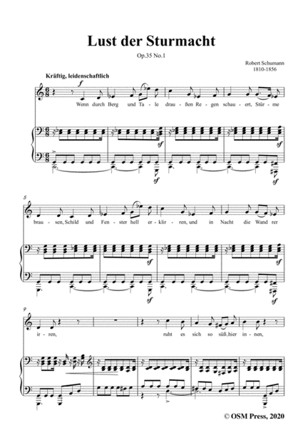 Schumann-Lust der Sturmnacht,Op.35 No.1 in C Major,for Voice&Pano image number null