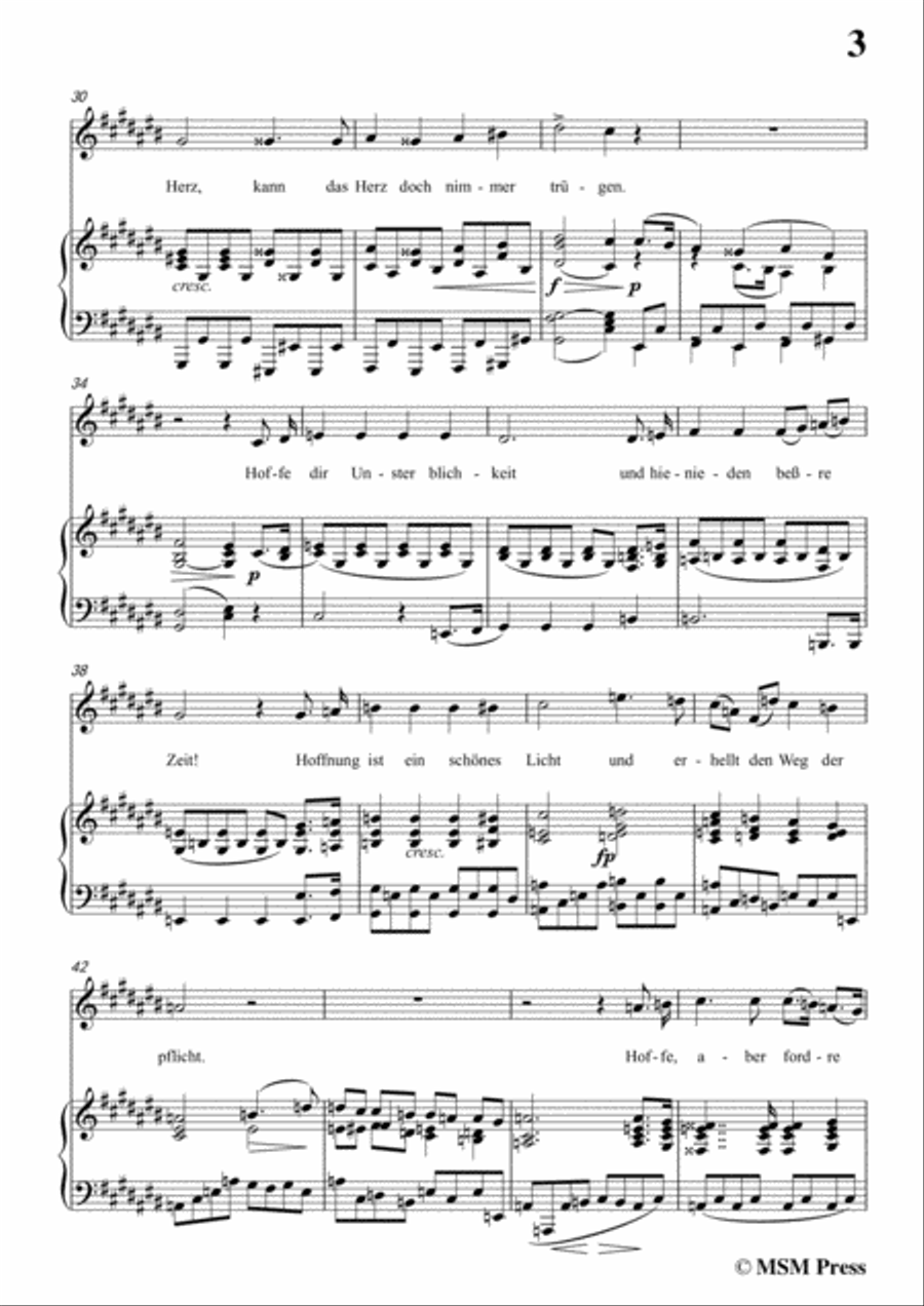 Schubert-Glaube,Hoffnung und Liebe,Op.97,in C sharp Major,for Voice&Piano Voice scores gallery preview page 5
