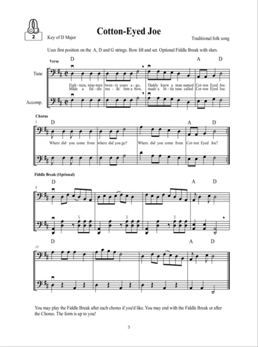 A Rag, A Stomp & A Reel Sequentially Arranged American Fiddle Tunes for Cello Solo or Duet