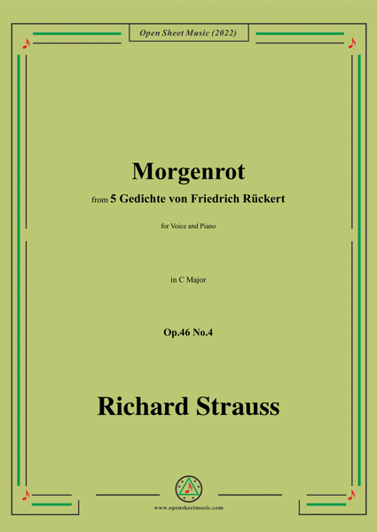 Richard Strauss-Morgenrot,in C Major,Op.46 No.4,for Voice and Piano