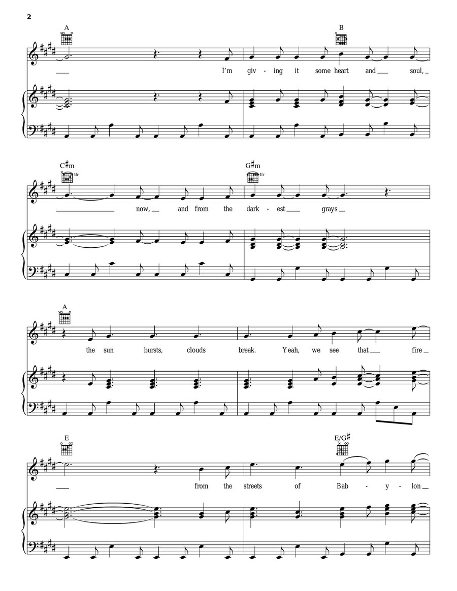 Life In Color Piano, Vocal, Guitar scores gallery preview page 2