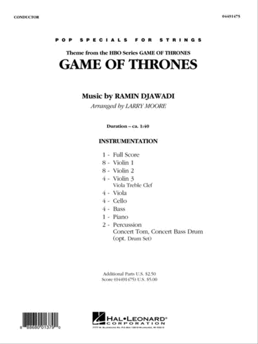 Game of Thrones (Theme) String Orchestra scores gallery preview page 2
