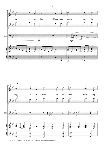 IT IS WELL WITH MY SOUL (Choir - SATB with Trombone & Piano) image number null