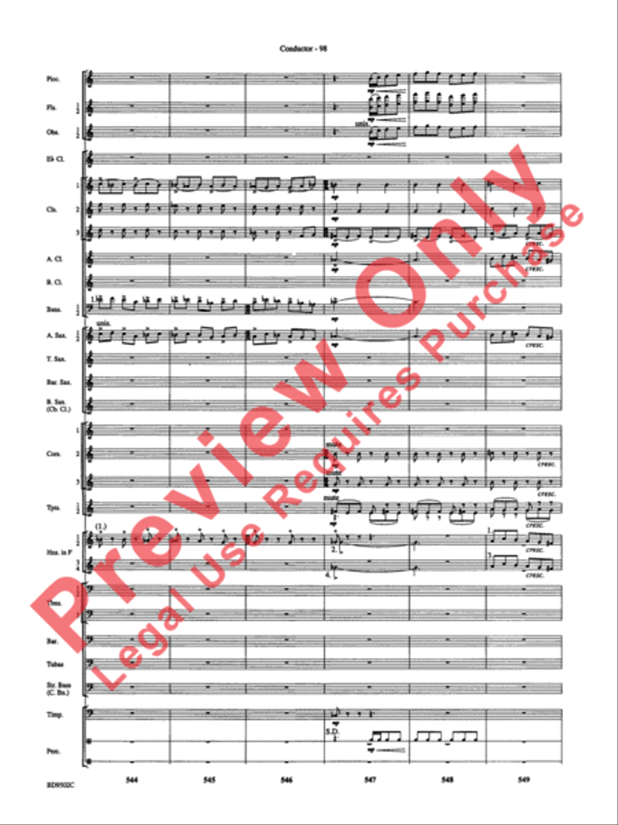 Symphony No. 3 for Band Concert Band scores gallery preview page 101