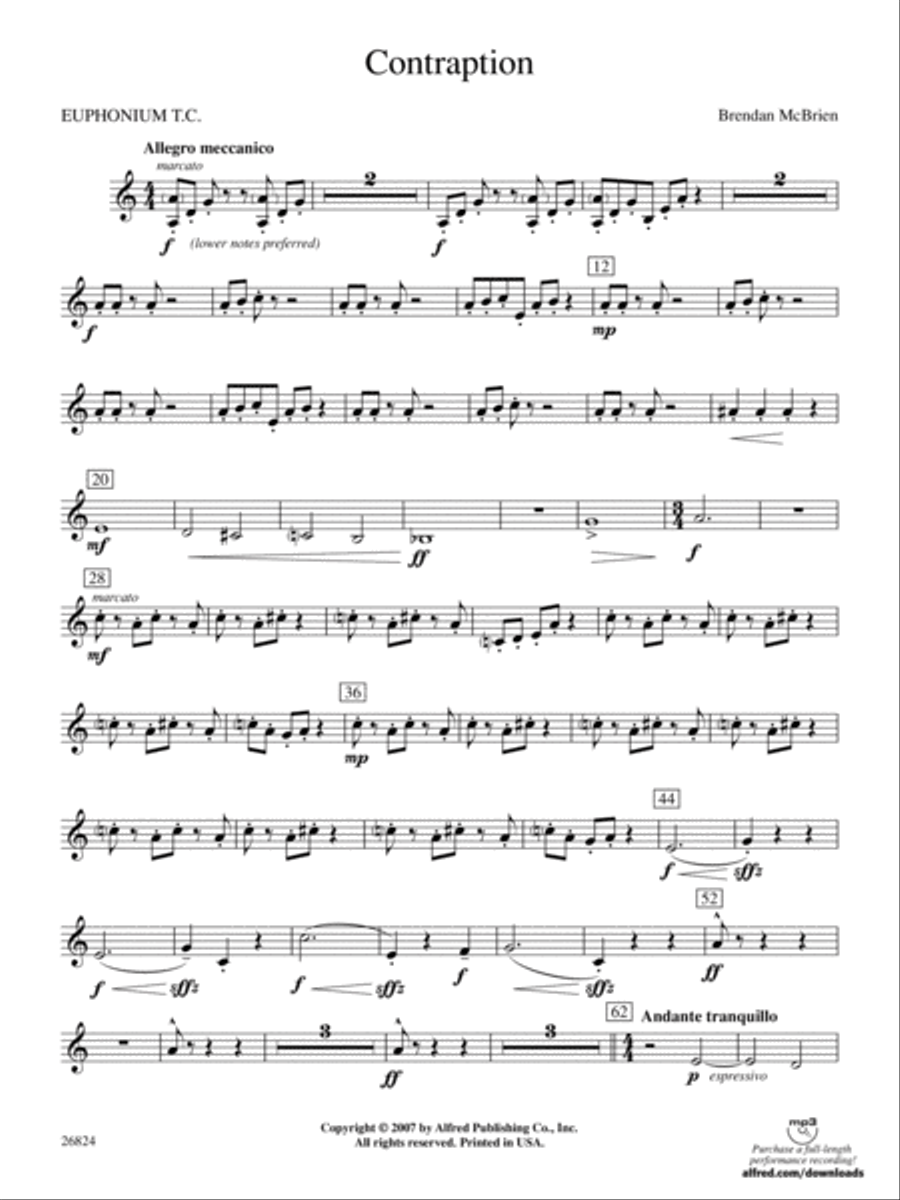 Contraption: Baritone T.C. Concert Band scores gallery preview page 1