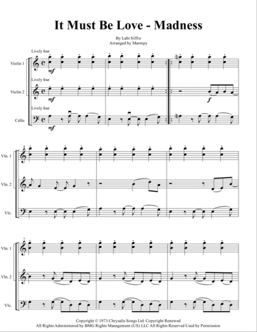 It Must Be Love String Trio scores gallery preview page 5