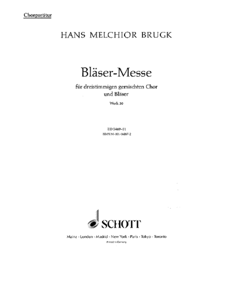 Blaser Messe Op.30 Chorus Part