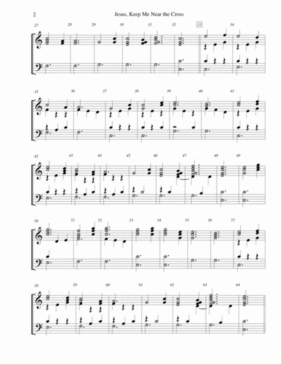 Jesus, Keep Me Near the Cross - for 3-octave handbell choir 3-Octaves scores gallery preview page 2