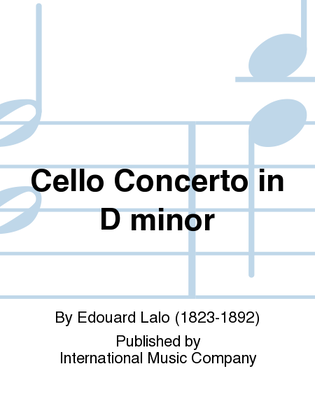 Book cover for Cello Concerto In D Minor