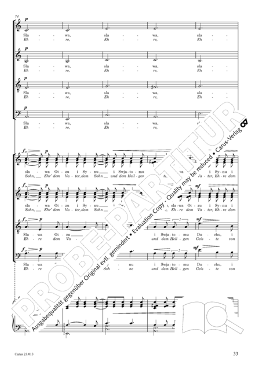 Liturgy of St. John Chrysostom op. 31 for mixed choir a cappella (Chrysostomos-Liturgie op. 31 fur Chor a cappella mit singbarem deutschem Text) A Cappella scores gallery preview page 55