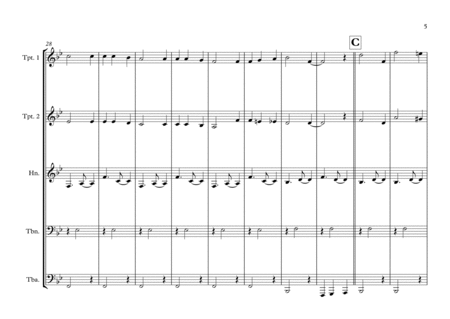 Réunionese National Song (''l'hymne de La REUNION'') for Brass Quintet image number null