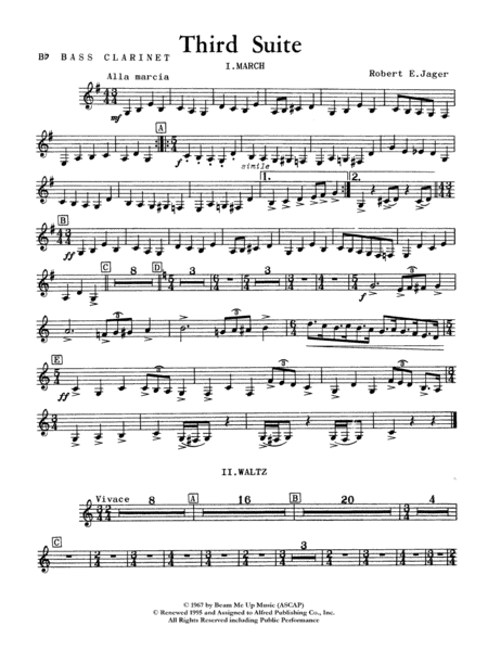 Third Suite (I. March, II. Waltz, III. Rondo): B-flat Bass Clarinet