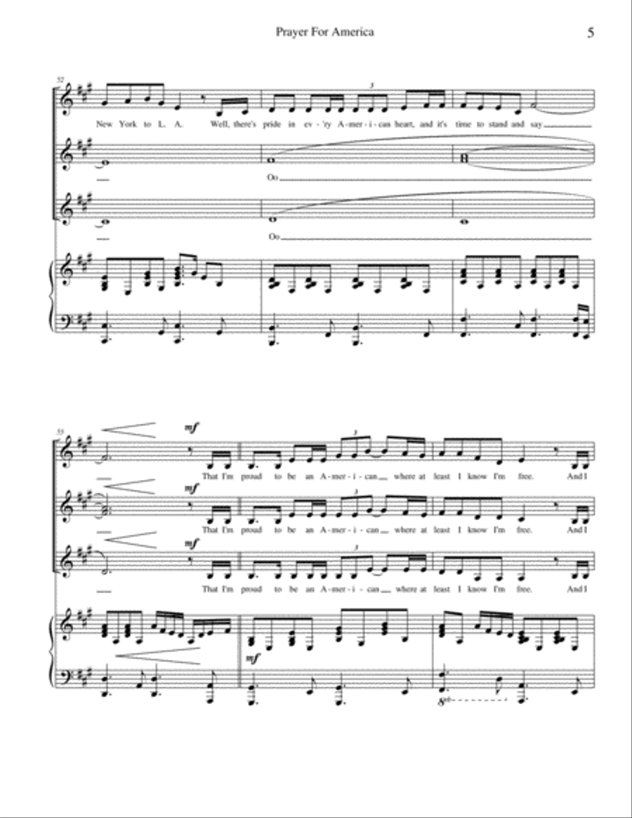 God Bless The U.S.A. SSA scores gallery preview page 5