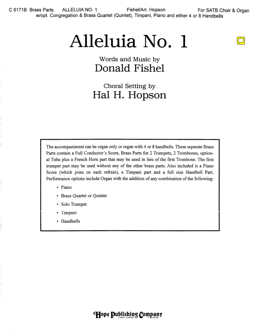 Alleluia No. 1 Alleluia No. 1 Choir scores gallery preview page 1