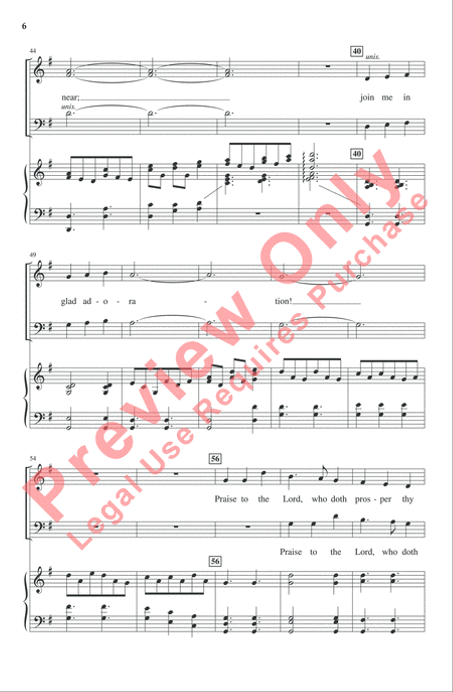 Praise to the Lord, the Almighty 4-Part scores gallery preview page 18