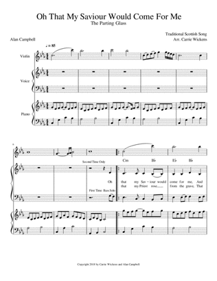 Oh That My Saviour Would Come For Me SATB choir/piano/violin