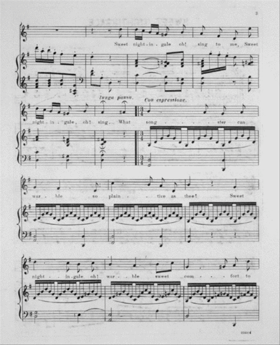 Sweet Nightingale. Song Voice scores gallery preview page 3