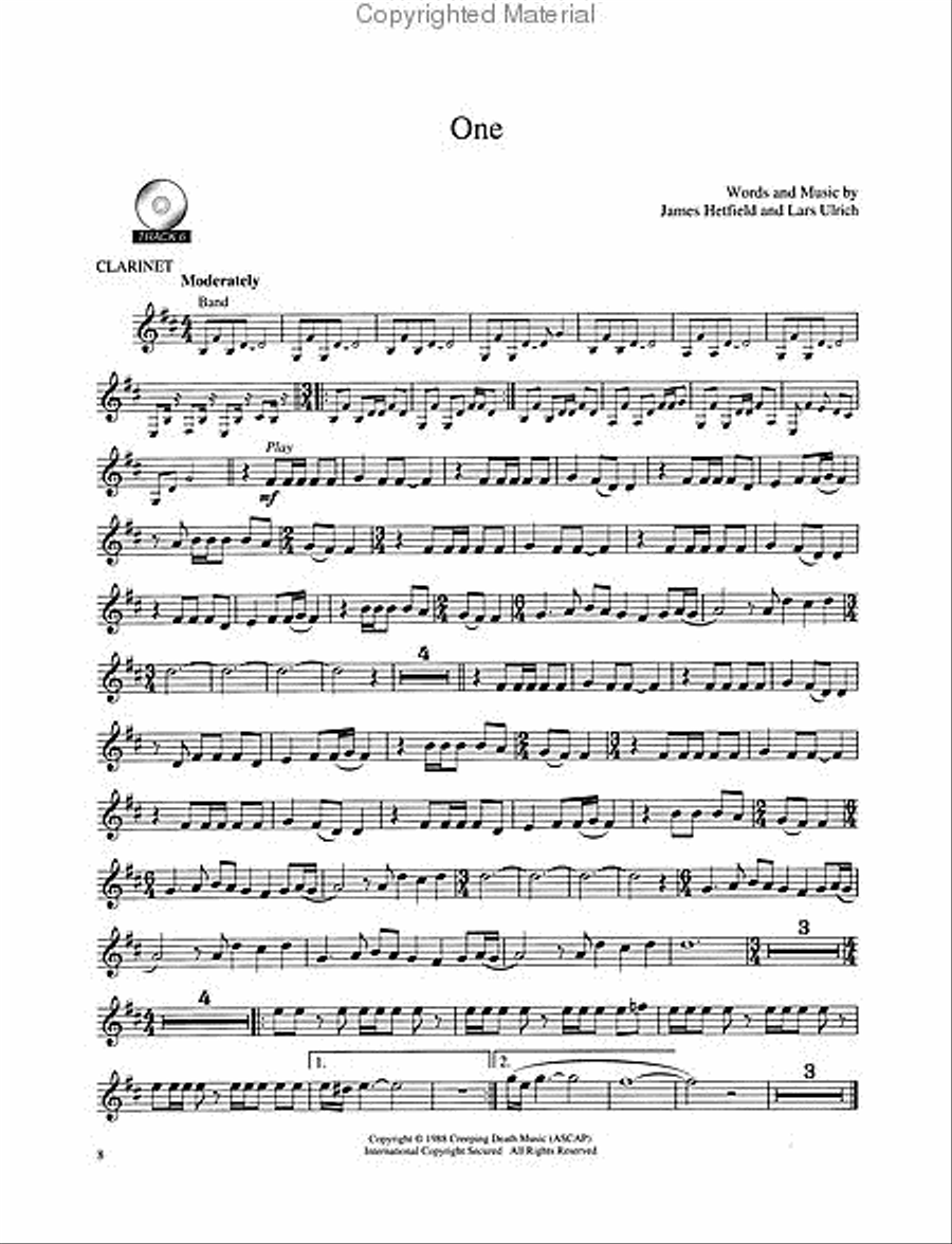 Best of Metallica for Clarinet Clarinet Solo scores gallery preview page 3