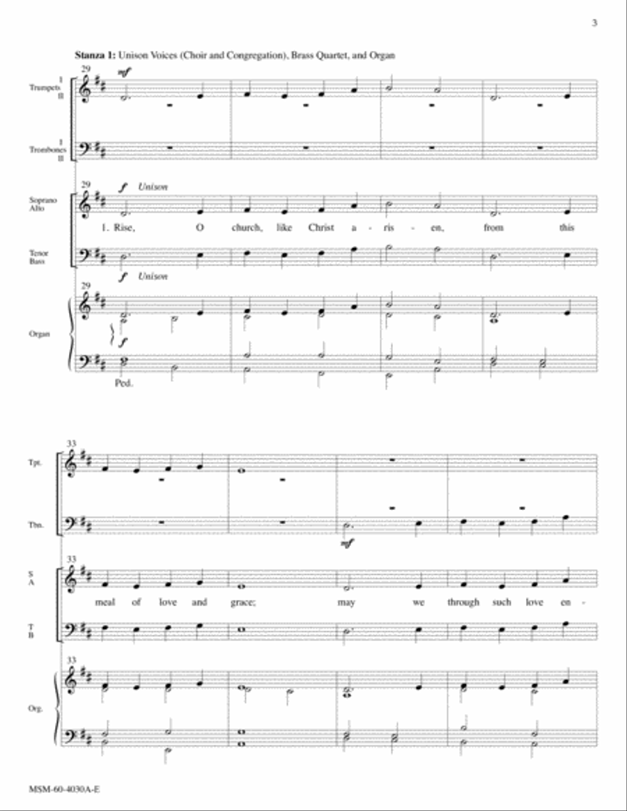 Rise, O Church, like Christ Arisen Choir scores gallery preview page 3