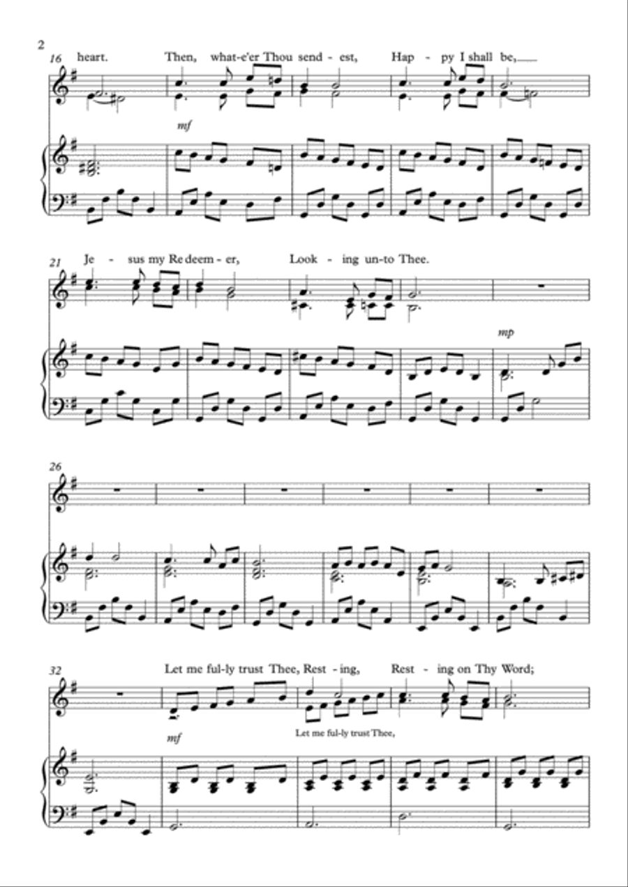 Hear Me, Blessed Jesus Alto Voice scores gallery preview page 2