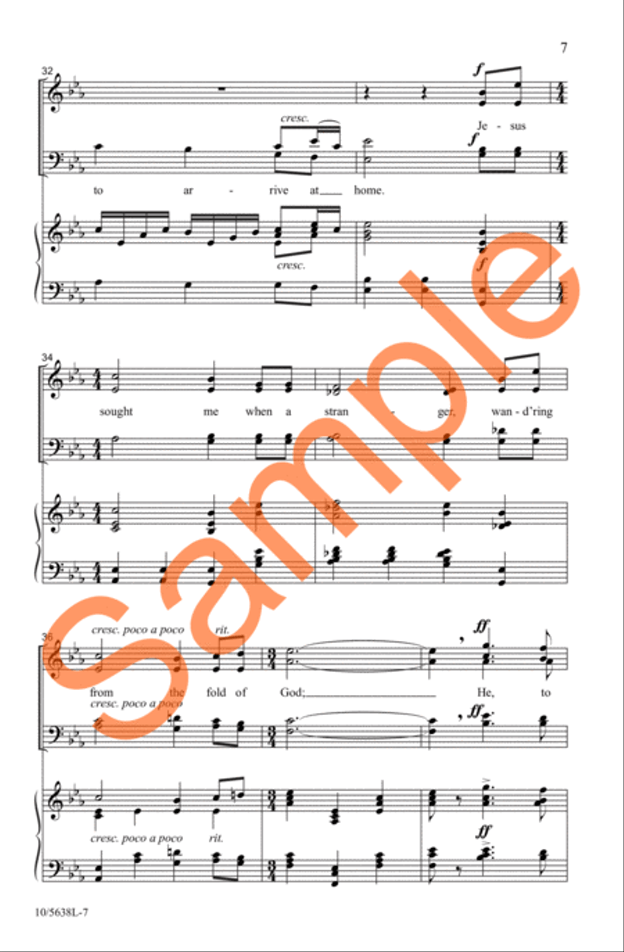 Come, Thou Fount of Every Blessing 4-Part scores gallery preview page 6