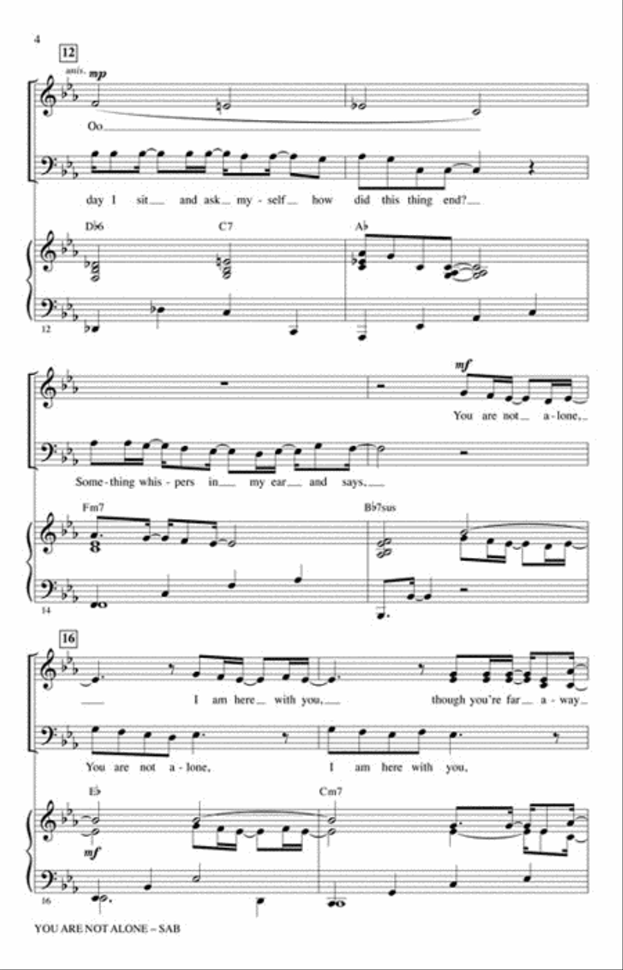 You Are Not Alone 3-Part scores gallery preview page 3