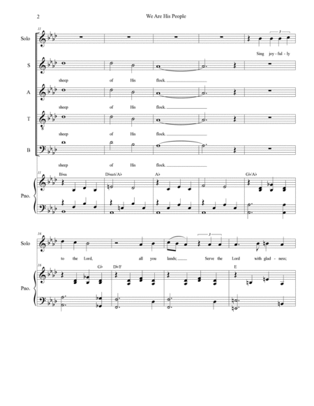 We Are His People (Psalm 100) (Solo with SATB) image number null