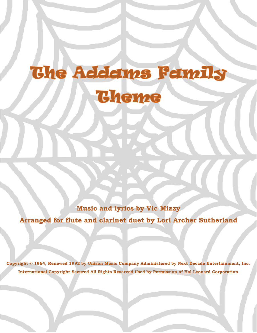 The Addams Family Theme Woodwind Duet scores gallery preview page 1