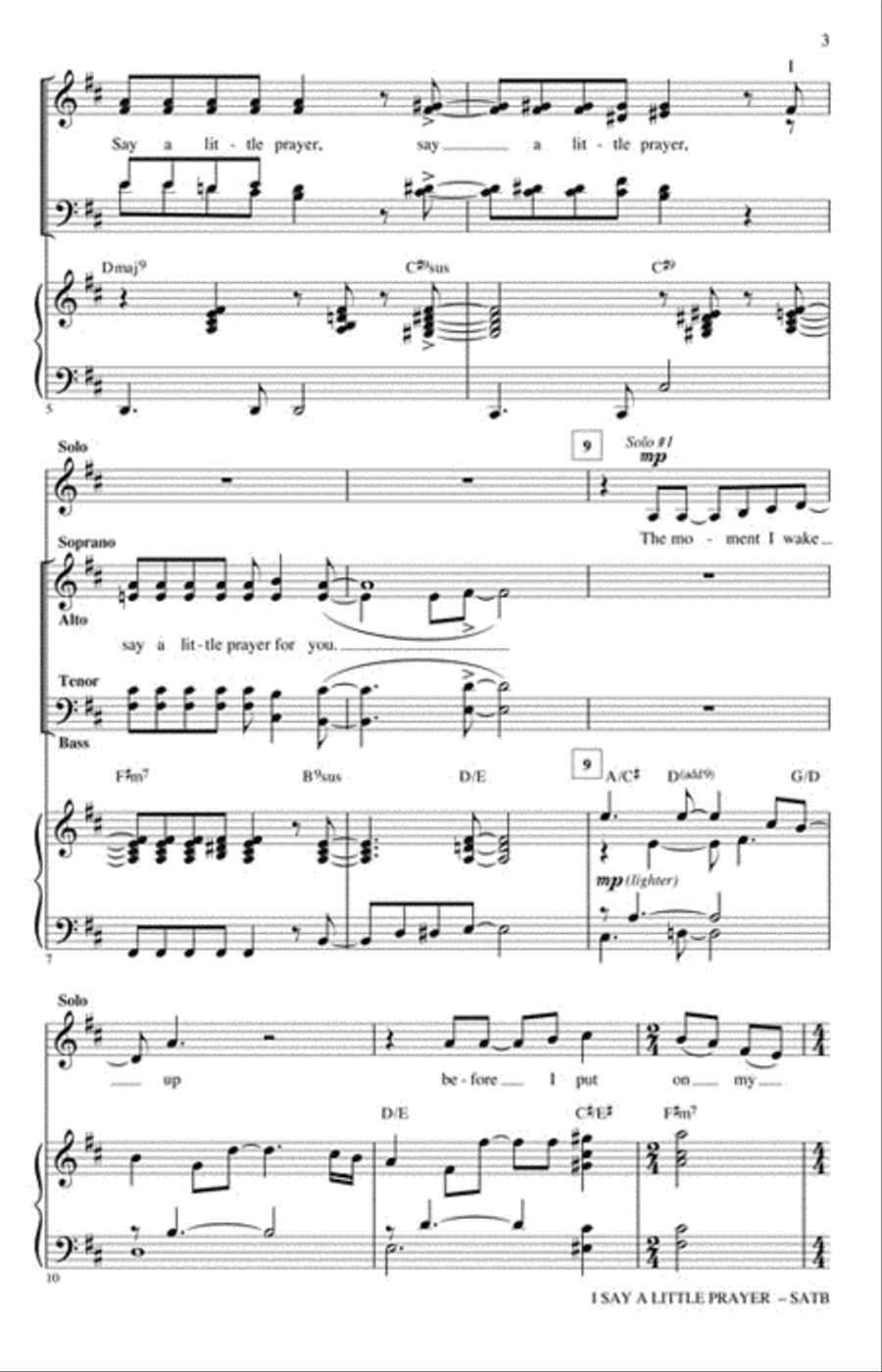 I Say a Little Prayer I Say a Little Prayer 4-Part scores gallery preview page 3