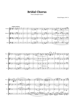 Bridal Chorus by Wagner for String Quartet