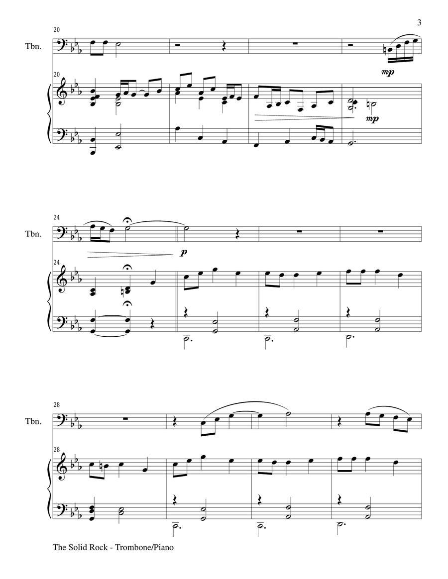 Gary Lanier: Hymns of Faith and Trust (Duets for Trombone & Piano) Trombone Duet scores gallery preview page 4
