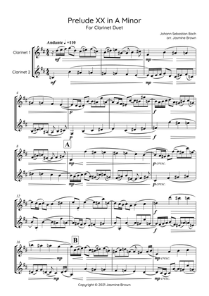 Prelude XX in A Minor - Clarinet Duet