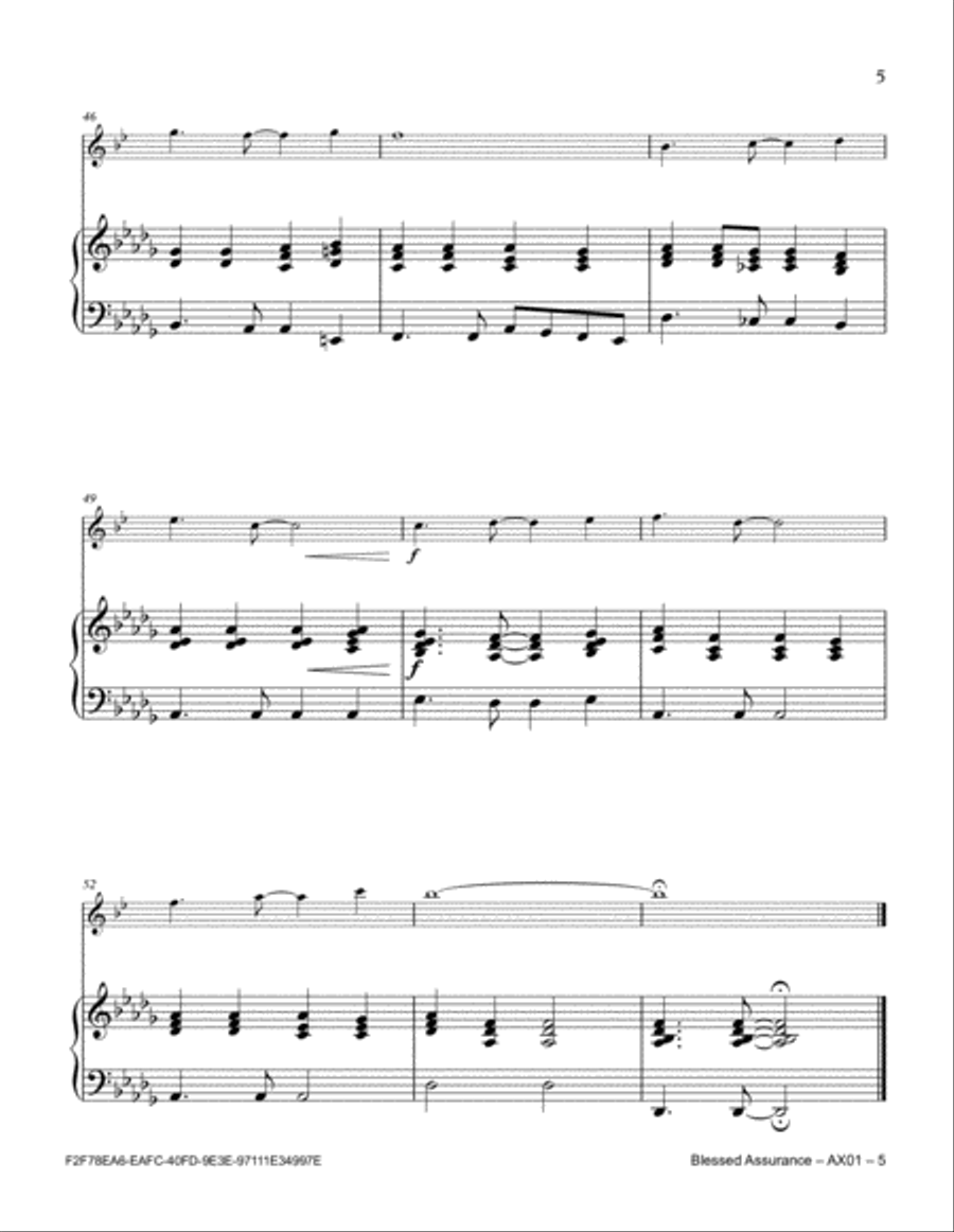 Blessed Assurance Alto Saxophone scores gallery preview page 5