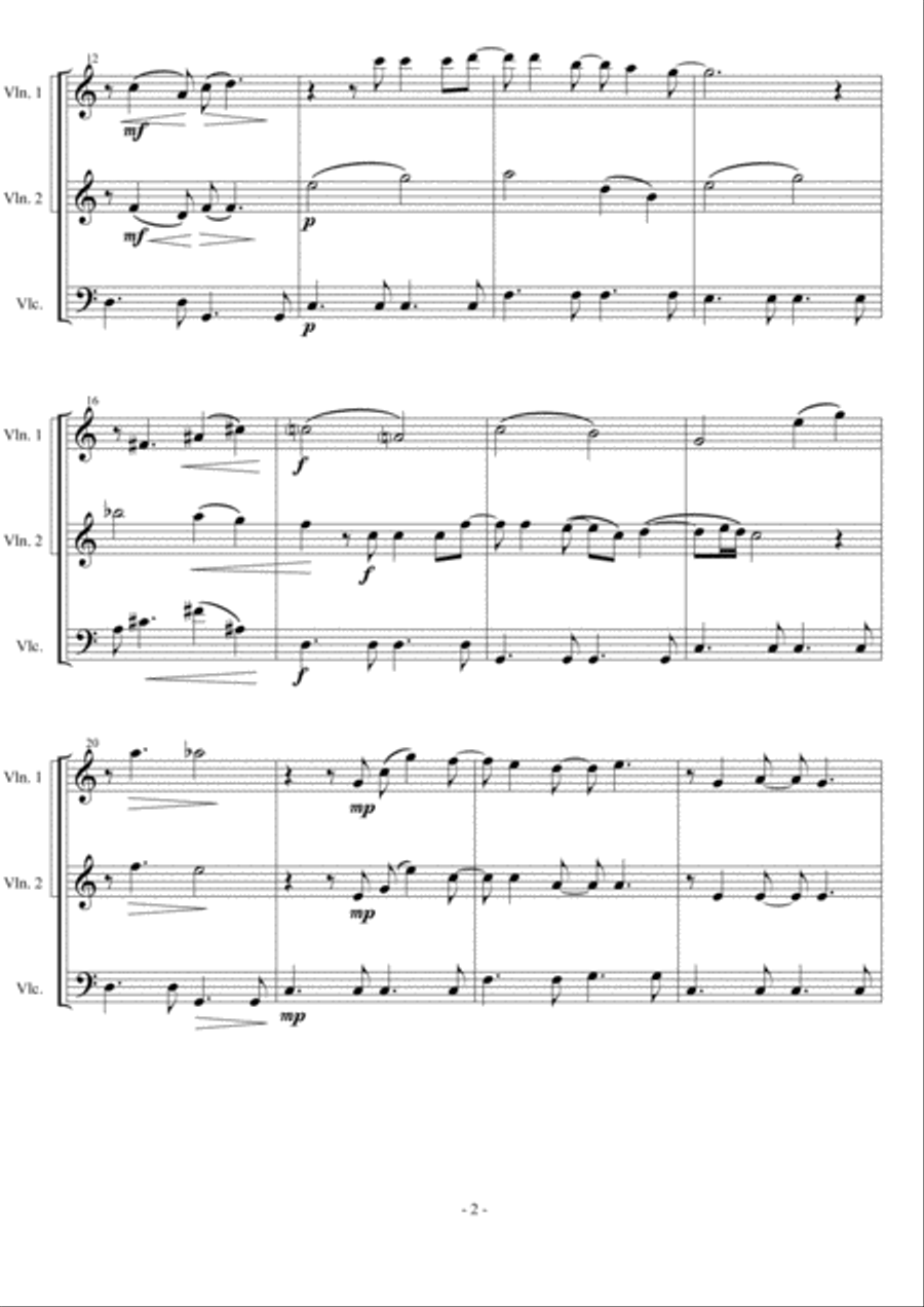 You Are The Sunshine Of My Life String Trio scores gallery preview page 2