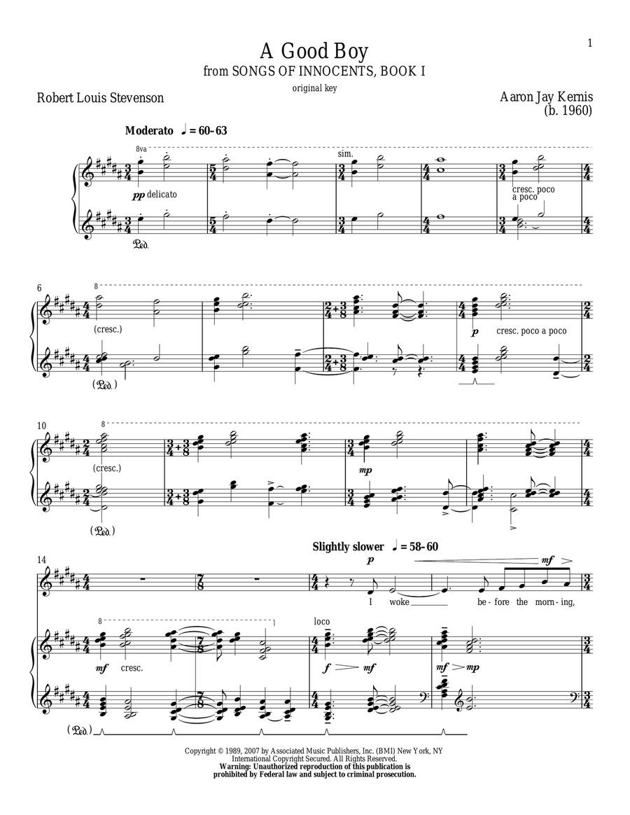A Good Boy Piano, Vocal scores gallery preview page 1