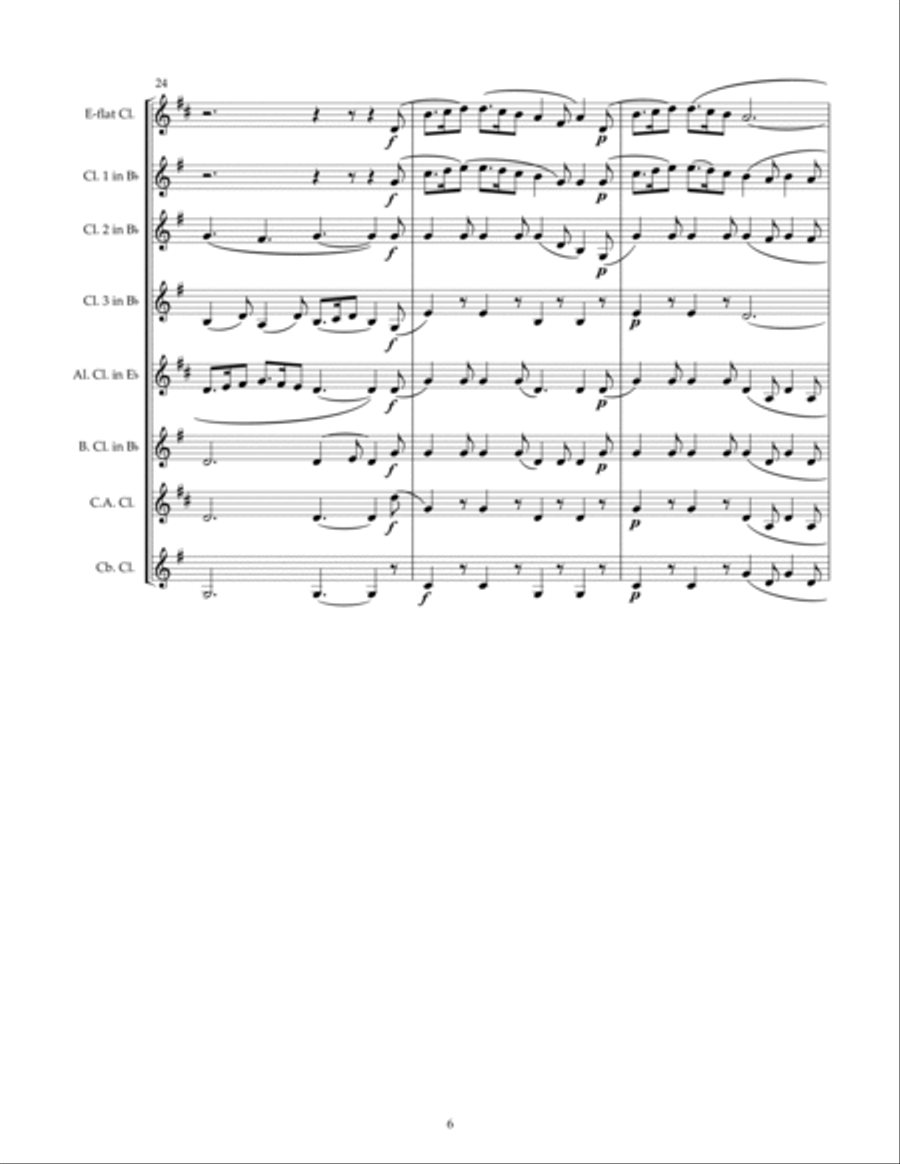 Gesu Bambino, for Clarinet Choir Clarinet Choir scores gallery preview page 6