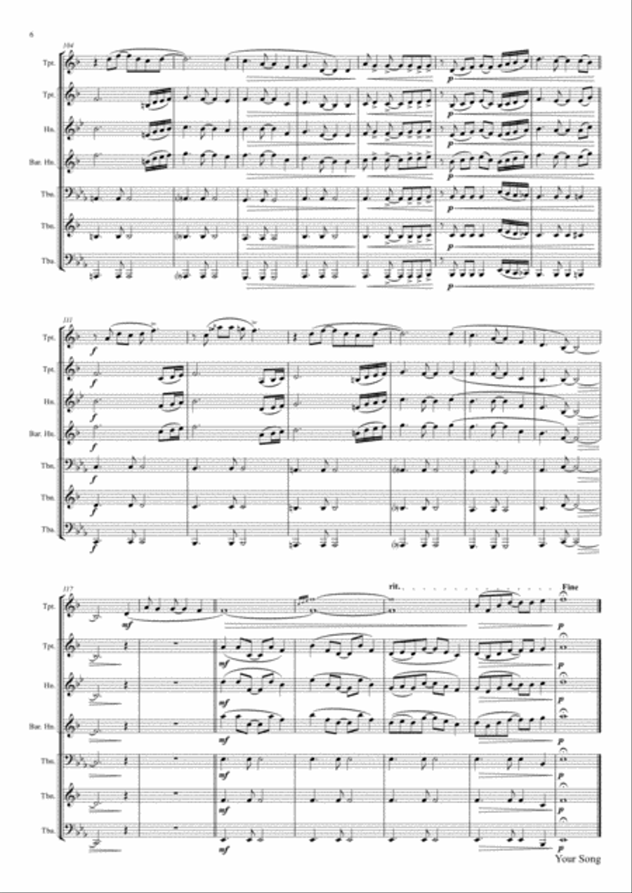 Your Song Euphonium scores gallery preview page 6