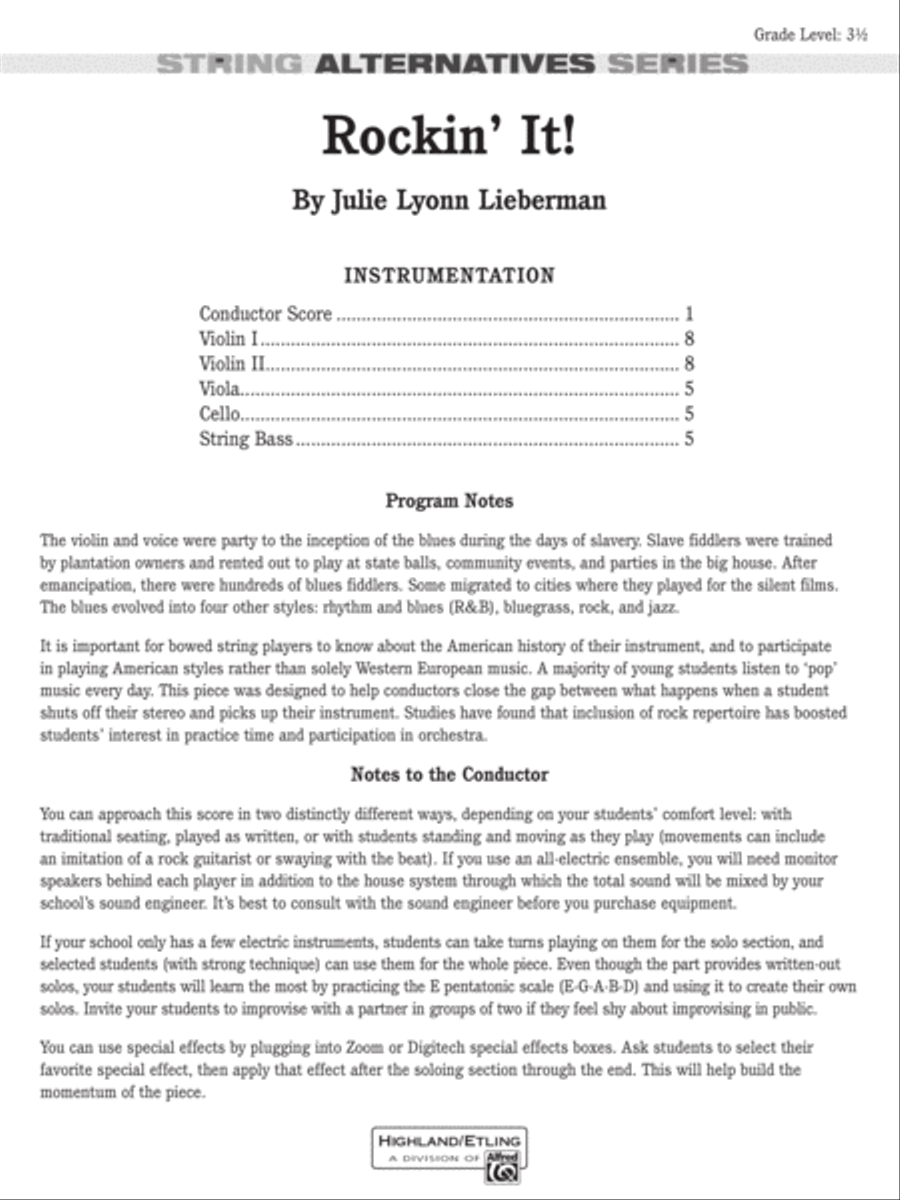 Rockin' It!: Score String Orchestra scores gallery preview page 1