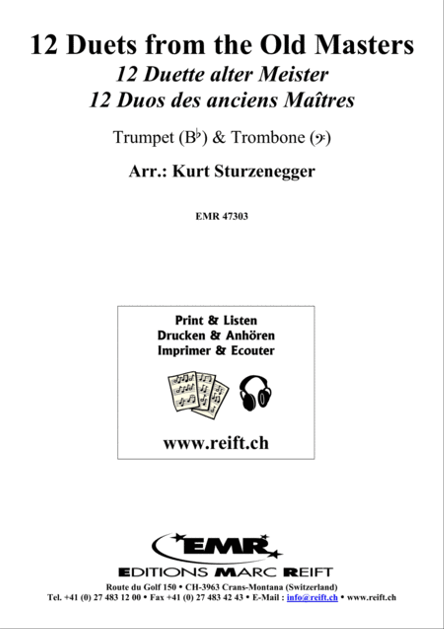 12 Duets from The Old Masters Trombone scores gallery preview page 2