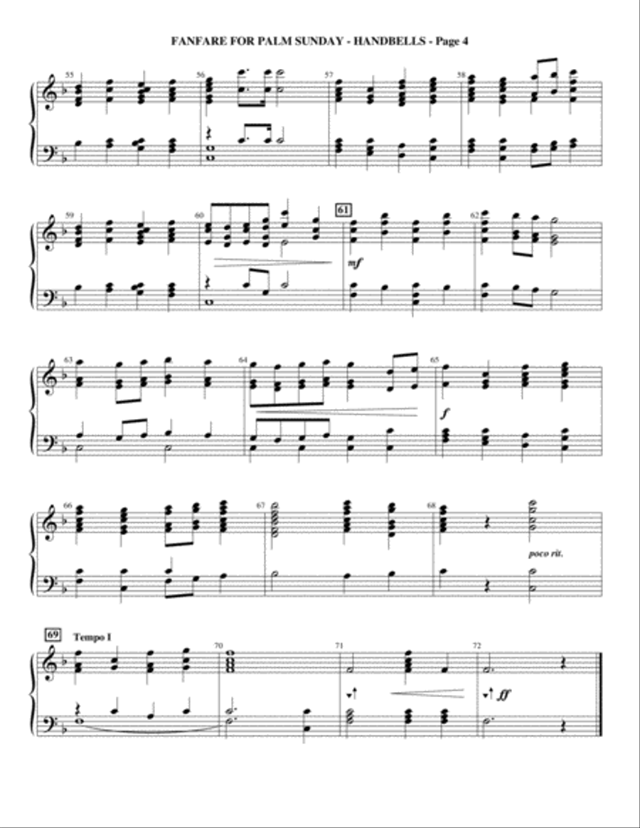 Fanfare For Palm Sunday Fanfare For Palm Sunday Handbell Choir scores gallery preview page 4