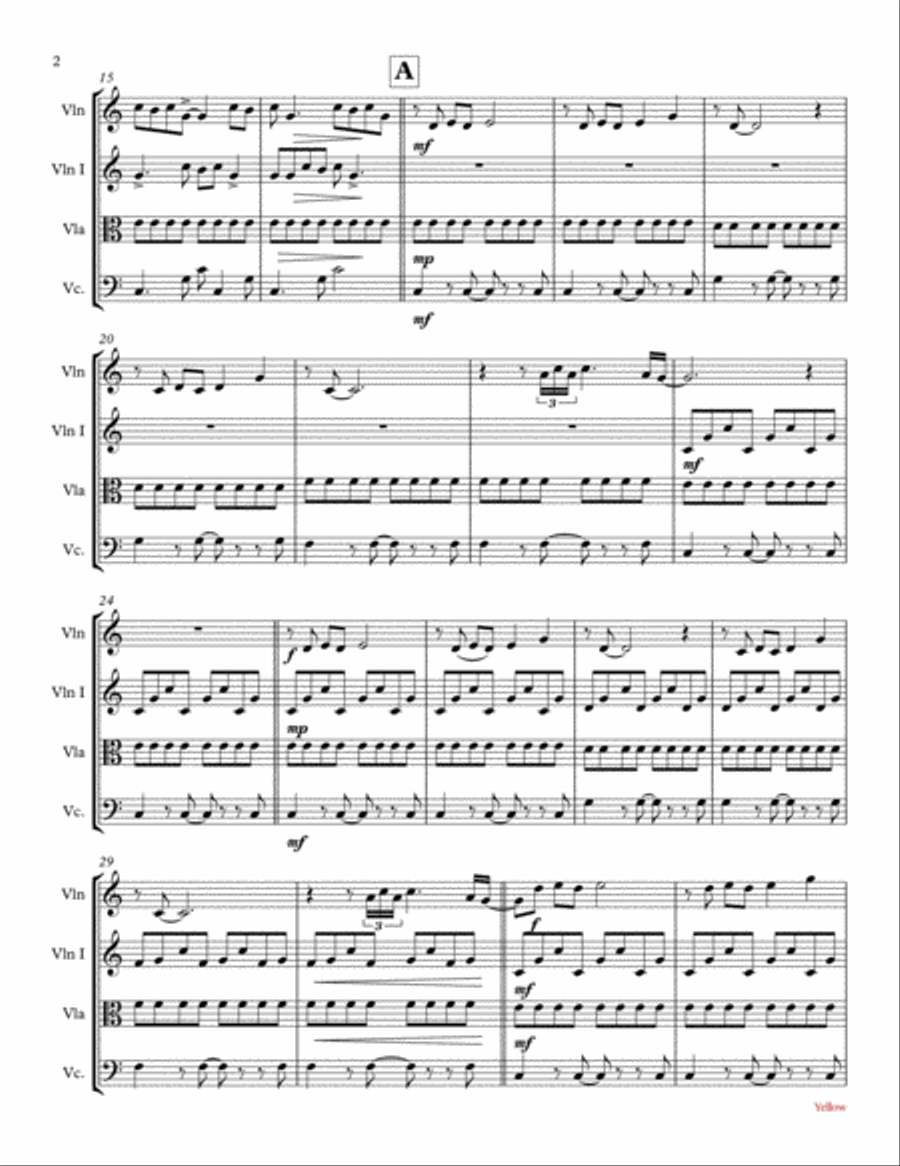 Yellow String Quartet scores gallery preview page 2