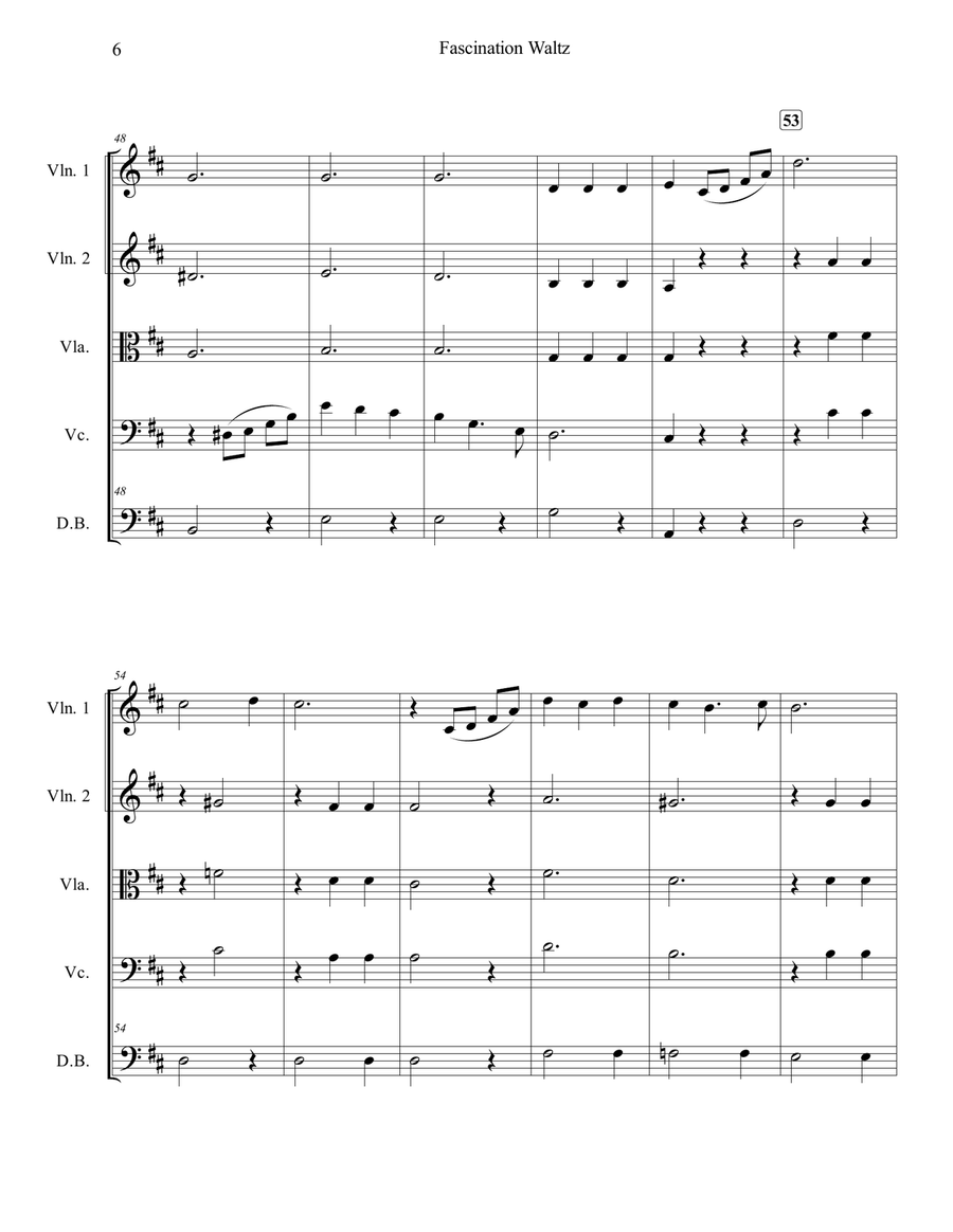 Fascination Waltz for String Orchestra String Orchestra scores gallery preview page 6