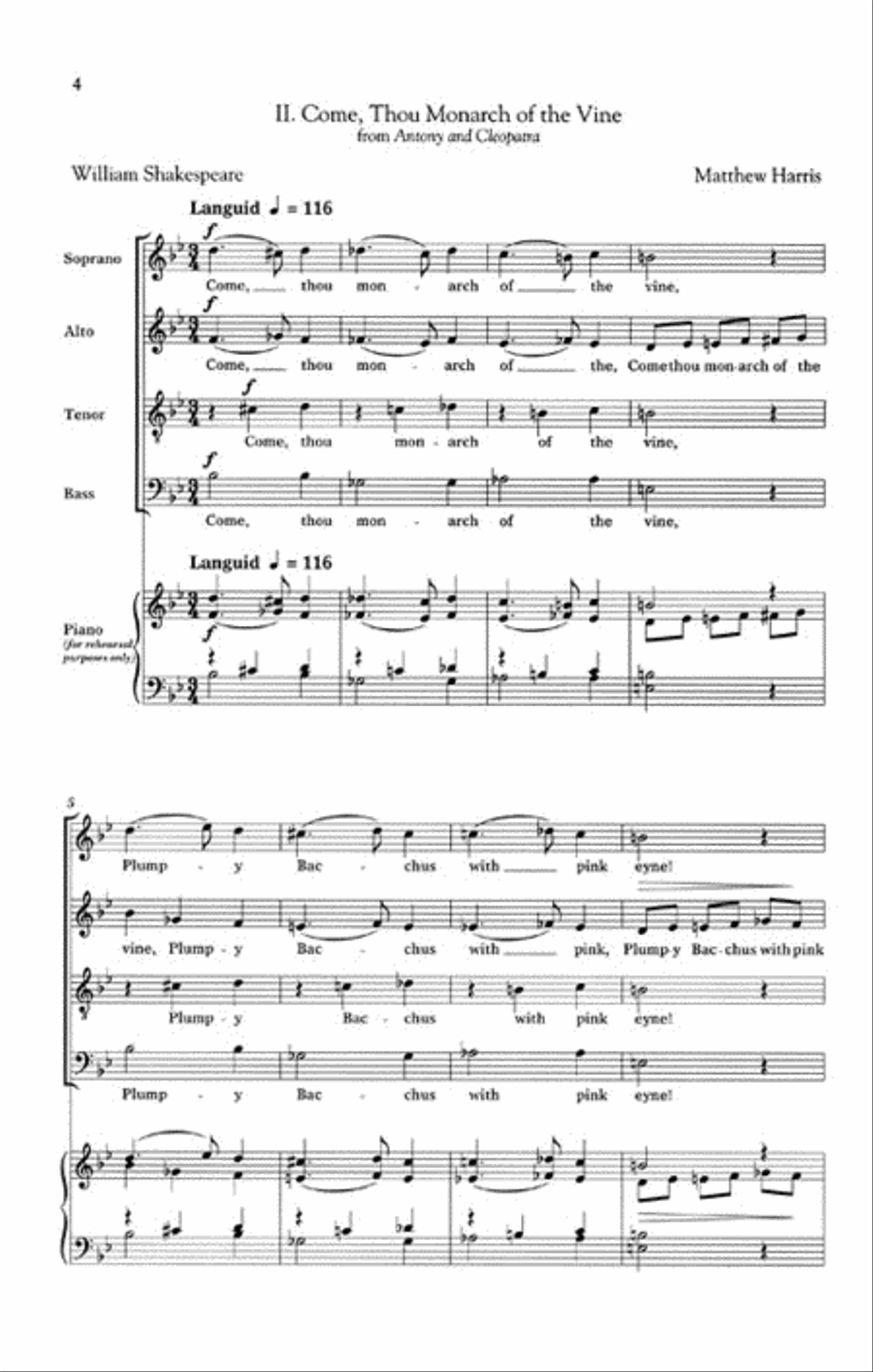 Shakespeare Songs, Book V 4-Part scores gallery preview page 3