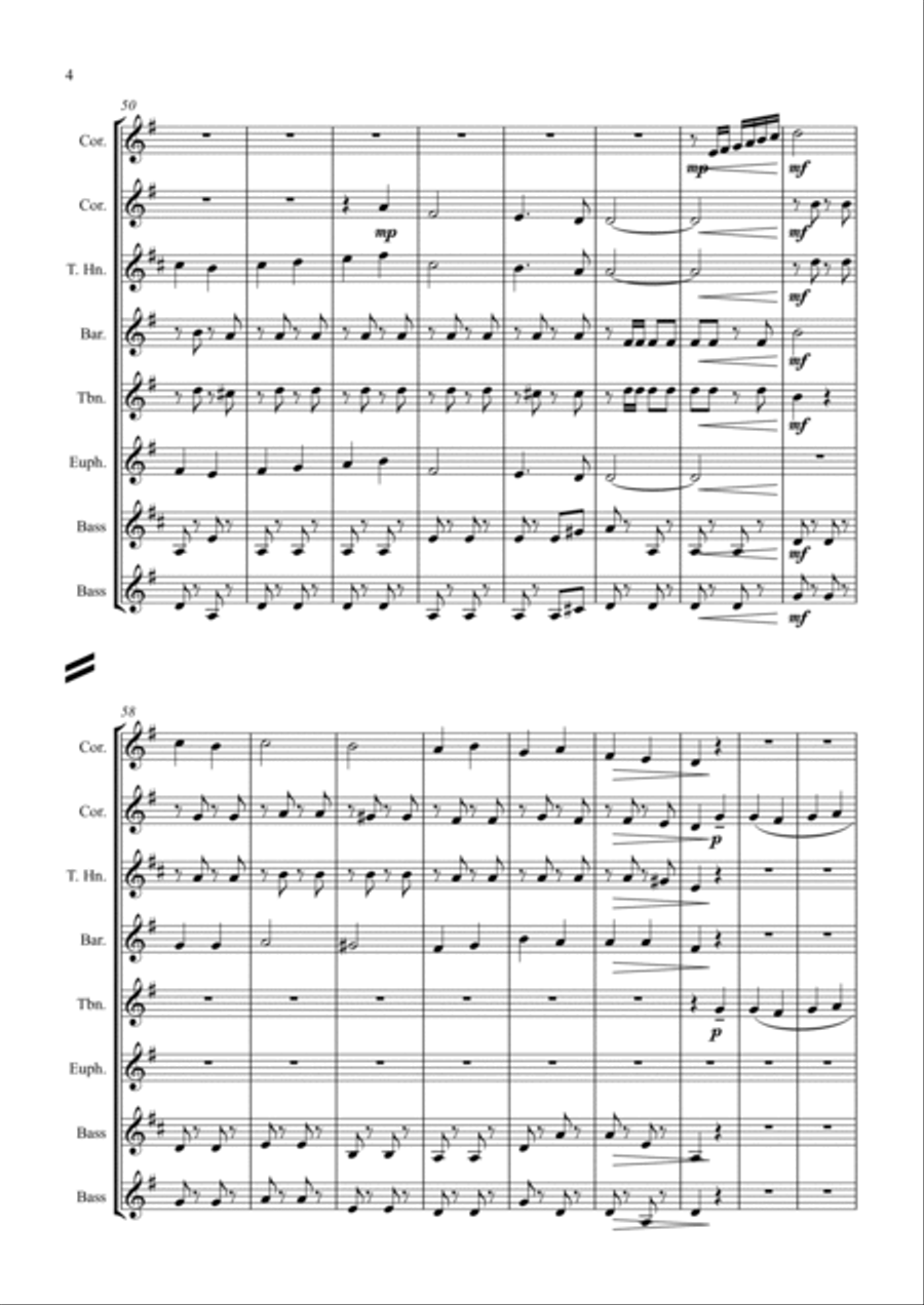 Hark! A brass band is messing around with some Christmas Carols Brass Band scores gallery preview page 4
