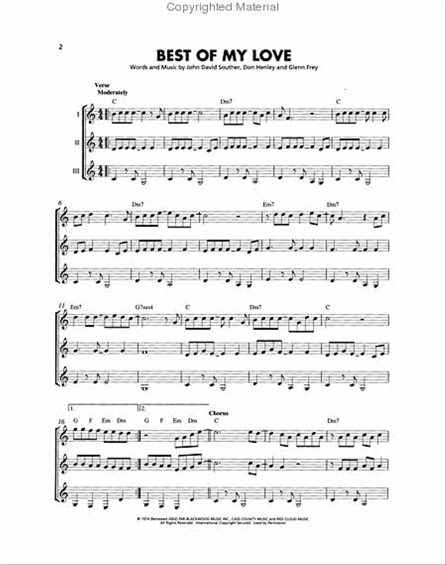 Pop Hits – 15 Songs Arranged for Three or More Guitarists Guitar Ensemble scores gallery preview page 2
