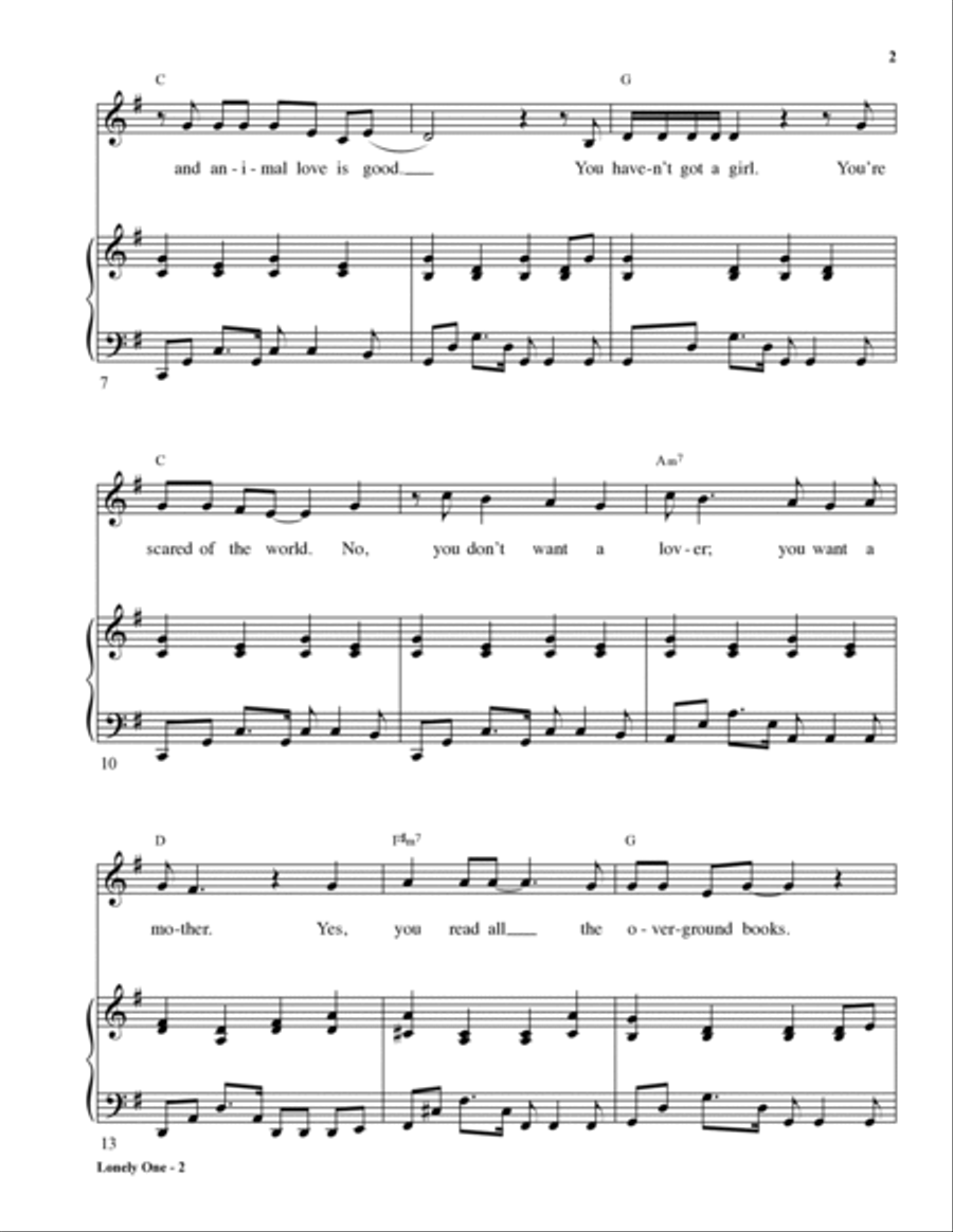 Lonely One Lonely One Voice scores gallery preview page 2
